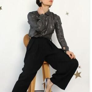Sonia Rykiel Paris pleated Wide Leg pants culottes vintage classic academia 40